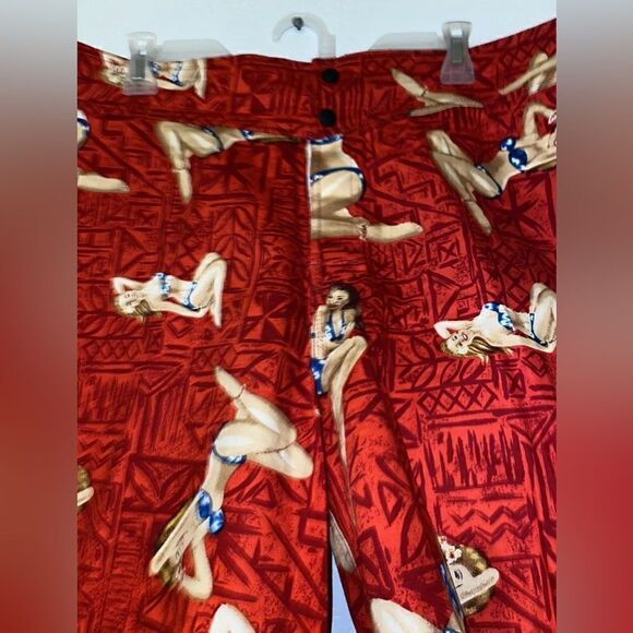 Vintage Quiksilver 100% Cotton Pin Up Girl Model Surf Board Shorts 34 - Picture 3 of 8